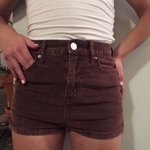 UO Corduroy High Waisted Shorts